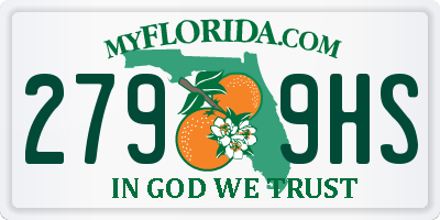 FL license plate 2799HS