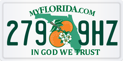 FL license plate 2799HZ