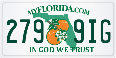FL license plate 2799IG