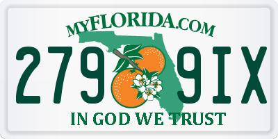 FL license plate 2799IX