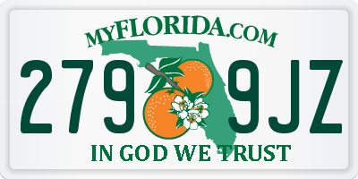 FL license plate 2799JZ