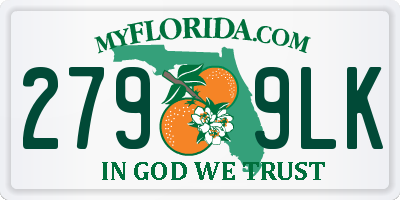FL license plate 2799LK