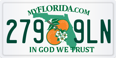 FL license plate 2799LN