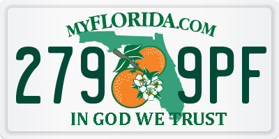 FL license plate 2799PF