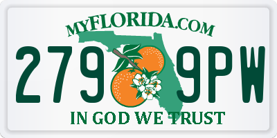 FL license plate 2799PW