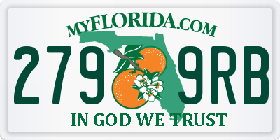 FL license plate 2799RB