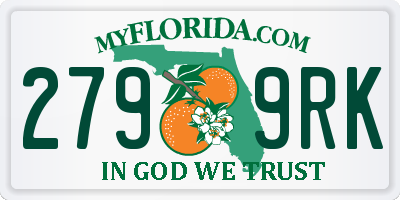 FL license plate 2799RK
