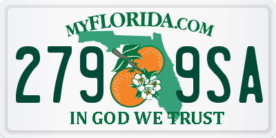 FL license plate 2799SA