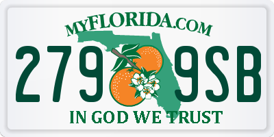 FL license plate 2799SB
