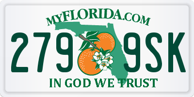 FL license plate 2799SK
