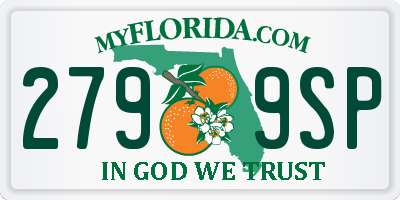 FL license plate 2799SP