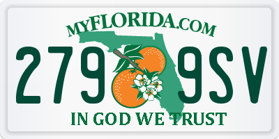 FL license plate 2799SV