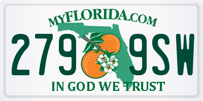 FL license plate 2799SW