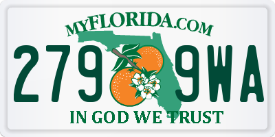 FL license plate 2799WA
