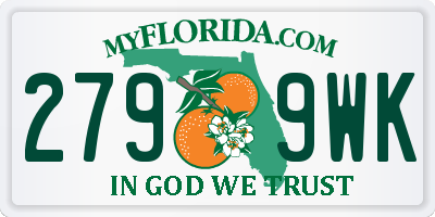 FL license plate 2799WK