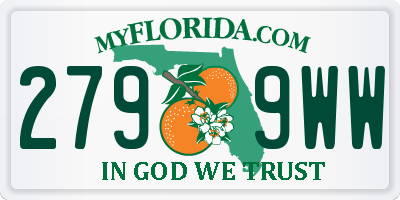 FL license plate 2799WW