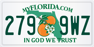 FL license plate 2799WZ