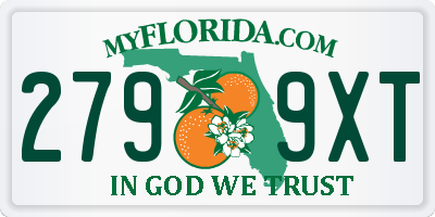 FL license plate 2799XT