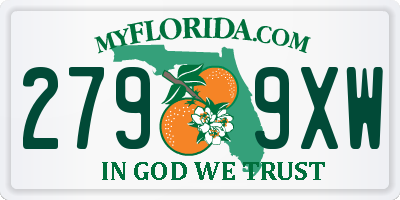 FL license plate 2799XW