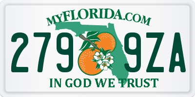 FL license plate 2799ZA