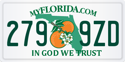 FL license plate 2799ZD