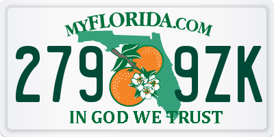 FL license plate 2799ZK
