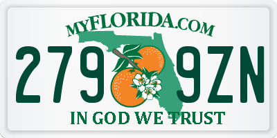 FL license plate 2799ZN