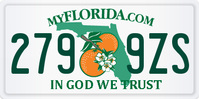 FL license plate 2799ZS