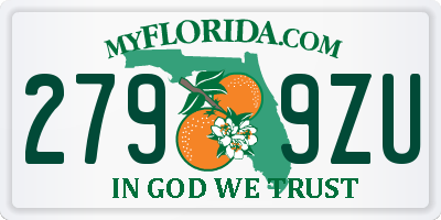 FL license plate 2799ZU