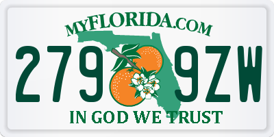 FL license plate 2799ZW
