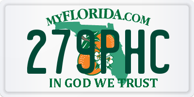 FL license plate 279PHC