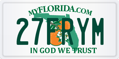 FL license plate 27FRYM