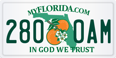 FL license plate 2800AM