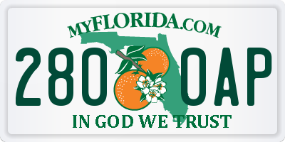 FL license plate 2800AP