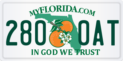 FL license plate 2800AT