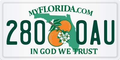 FL license plate 2800AU