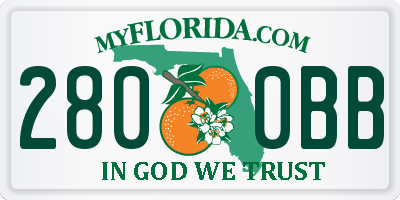 FL license plate 2800BB