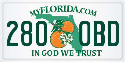 FL license plate 2800BD