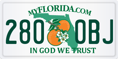 FL license plate 2800BJ