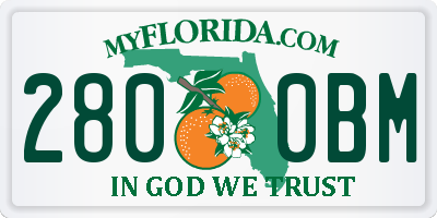FL license plate 2800BM