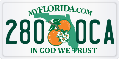 FL license plate 2800CA