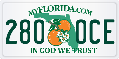 FL license plate 2800CE