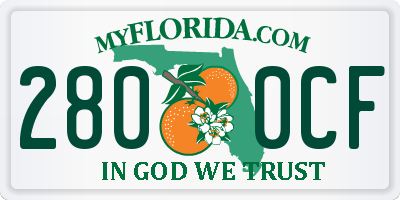 FL license plate 2800CF