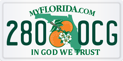 FL license plate 2800CG