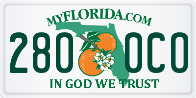 FL license plate 2800CO