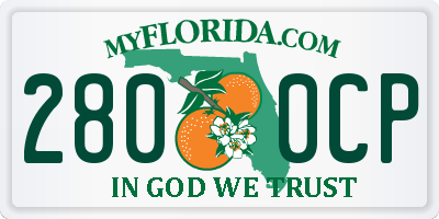 FL license plate 2800CP
