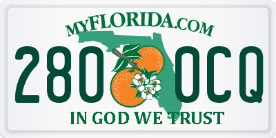 FL license plate 2800CQ