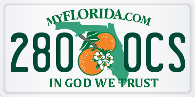 FL license plate 2800CS