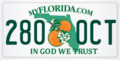 FL license plate 2800CT
