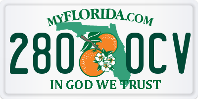 FL license plate 2800CV